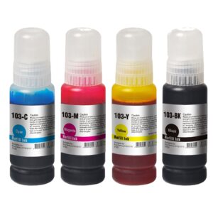 InkLab 103 Epson Compatible EcoTank Ink Bundle, Black, Cyan, Magenta and Yellow - Image 3