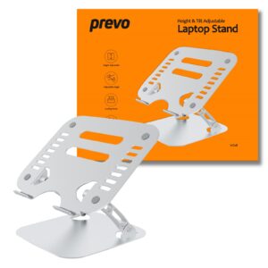 Prevo Aluminium Alloy Laptop Stand, Fit Devices from 11 to 17 Inches, Non-Slip Silicone, Height and Angle Adjustable - Image 3