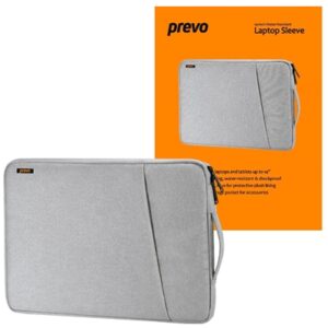 Prevo 14 Inch Laptop Sleeve, Side Pocket, Cushioned Lining, Light Grey - Image 2