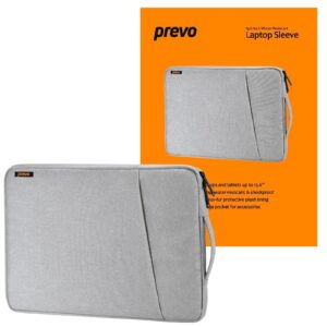 Prevo 15.6 Inch Laptop Sleeve, Side Pocket, Cushioned Lining, Light Grey - Image 3