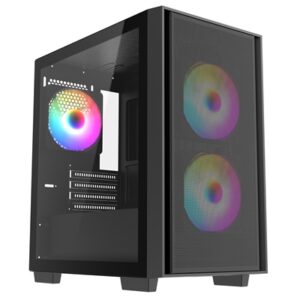 CRONUS Atlas Case, Gaming, Black, Micro Tower, 1 x USB 3.0 / 2 x USB 2.0, Tempered Glass Side Window Panel, Addressable RGB LED Fans, Micro ATX, Mini-ITX - Image 2