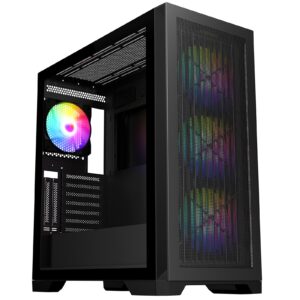 CRONUS Phanes Gaming PC Case, Mid Tower with Tempered Glass, ARGB Lighting, Enhanced Connectivity, and Superior Airflow, ATX, Micro ATX, Mini-ITX, and E-ATX - Image 3