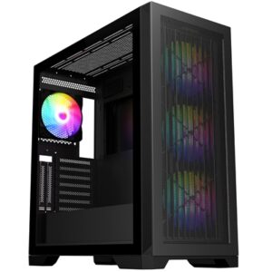 CRONUS Phanes Gaming PC Case, Mid Tower with Tempered Glass, ARGB Lighting, Enhanced Connectivity, and Superior Airflow, ATX, Micro ATX, Mini-ITX, and E-ATX - Image 2