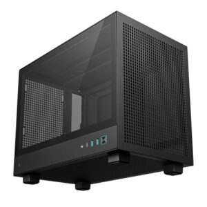 DeepCool CH160 Ultra-Portable Gaming Case Black Micro Tower with Tempered Glass Side Window Panel, Advanced Cooling, USB 3.0/USB-C Ports, Pre-Installed Fans, Mini-ITX - Image 2