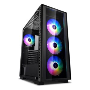 DeepCool MATREXX 50 ADD-RGB 4F Case, Gaming, Black, Mid Tower, 1 x USB 3.0 / 2 x USB 2.0, Tempered Glass Side & Front Window Panels, Addressable RGB LED Fans, E-ATX, ATX, Micro ATX, Mini-ITX - Image 3