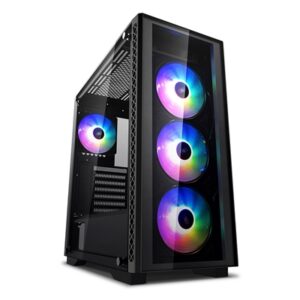 DeepCool MATREXX 50 ADD-RGB 4F Case, Gaming, Black, Mid Tower, 1 x USB 3.0 / 2 x USB 2.0, Tempered Glass Side & Front Window Panels, Addressable RGB LED Fans, E-ATX, ATX, Micro ATX, Mini-ITX - Image 2