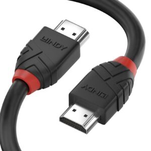 LINDY 36470 Black Line HDMI Cable, HDMI 2.0 (M) to HDMI 2.0 (M), 0.5m, Black & Red, Supports UHD Resolutions up to 4096x2160@60Hz, Triple Shielded Cable, Corrosion Resistant Copper Coated Steel with 30AWG Conductors, Retail Polybag Packaging - Image 3