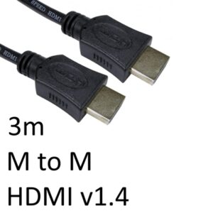 HDMI 1.4 (M) to HDMI 1.4 (M) 3m Black OEM Display Cable - Image 2