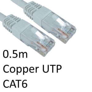 RJ45 (M) to RJ45 (M) CAT6 0.5m White OEM Moulded Boot Copper UTP Network Cable - Image 3