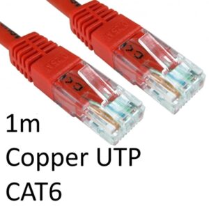 RJ45 (M) to RJ45 (M) CAT6 1m Red OEM Moulded Boot Copper UTP Network Cable - Image 2