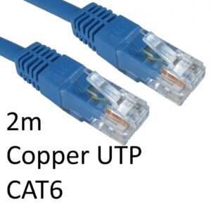 RJ45 (M) to RJ45 (M) CAT6 2m Blue OEM Moulded Boot Copper UTP Network Cable - Image 3