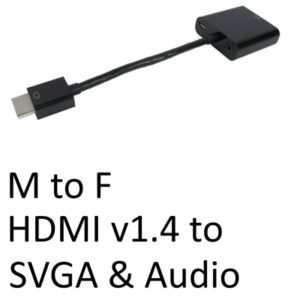 HDMI 1.4 (M) to SVGA & Audio (F) Black OEM Converter Adapter - Image 2