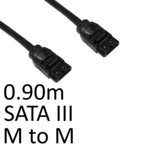 Locking SATA III (M) to Locking SATA III (M) 0.90m Black OEM Internal Data Cable - Image 2