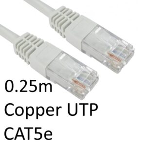 RJ45 (M) to RJ45 (M) CAT5e 0.25m White OEM Moulded Boot Copper UTP Network Cable - Image 3