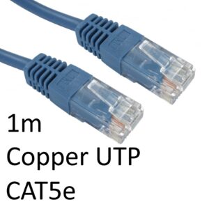 RJ45 (M) to RJ45 (M) CAT5e 1m Blue OEM Moulded Boot Copper UTP Network Cable - Image 3