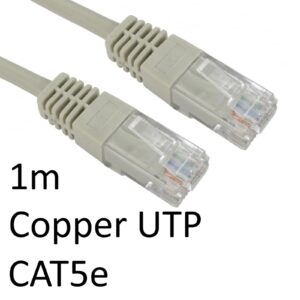 RJ45 (M) to RJ45 (M) CAT5e 1m Grey OEM Moulded Boot Copper UTP Network Cable - Image 3