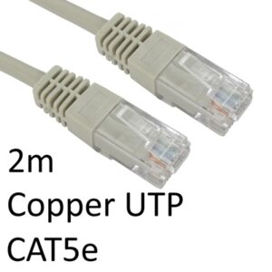 RJ45 (M) to RJ45 (M) CAT5e 2m Grey OEM Moulded Boot Copper UTP Network Cable - Image 2