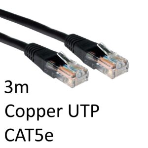 RJ45 (M) to RJ45 (M) CAT5e 3m Black OEM Moulded Boot Copper UTP Network Cable - Image 3