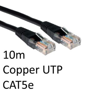 RJ45 (M) to RJ45 (M) CAT5e 10m Black OEM Moulded Boot Copper UTP Network Cable - Image 3