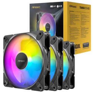 Antec Tranquil 120 ARGB 3-Pack Case Fans with Controller - 120mm High Performance PWM Fans with Addressable RGB Lighting and Fan Control Hub - Image 3