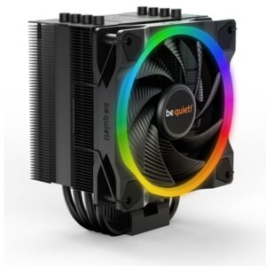 be quiet! Pure Rock 2 FX Black Fan CPU Cooler, Universal Socket, Light Wings 120mm PWM Addressable RGB LED Cooling Fan, 2000RPM, 4 Heat Pipes, 150W TDP, Airflow-Optimized Fan Blades for High Pressure & Low Noise, Intel LGA 1700 & AMD AM5 Compatible - Image 2