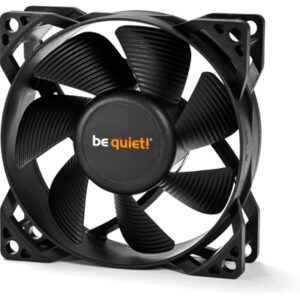 be quiet! Pure Wings 2 High Speed Black Fan, 80mm, 1900RPM, 3-Pin PWM Fan Connector, Black Frame, Black Blades, 7 Airflow-Optimized Fan Blades That Reduce Noise Generating Turbulence - Image 2