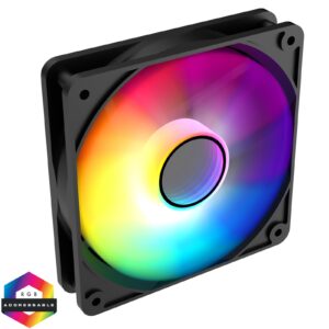 CIT Halo 120mm Infinity ARGB Black 4-Pin PWM High-Performance PC Cooling Fan with Addressable RGB Lighting and Superior Airflow - Image 3