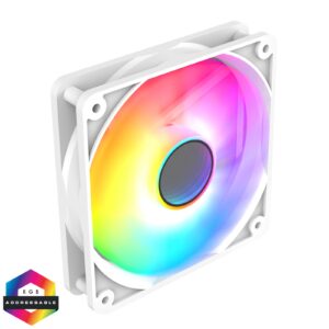 CIT Halo 120mm Infinity ARGB White 4-Pin PWM High-Performance PC Cooling Fan with Addressable RGB Lighting and Superior Airflow - Image 3