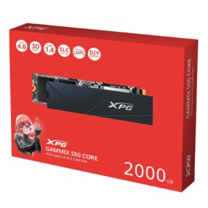 Adata GAMMIX S50 CORE (SGAMMIXS50C-2000G-CS) 2TB NVMe SSD, M.2 Interface, PCIe Gen4, 2280, Read 3500MB/s, Write 2800MB/s, Heatsink, 3 Year Warranty - Image 3