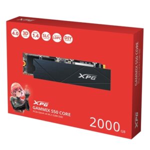 Adata GAMMIX S50 CORE (SGAMMIXS50C-2000G-CS) 2TB NVMe SSD, M.2 Interface, PCIe Gen4, 2280, Read 3500MB/s, Write 2800MB/s, Heatsink, 3 Year Warranty - Image 2