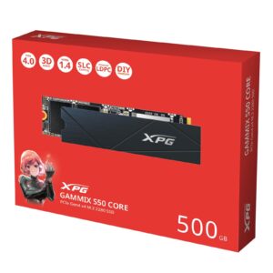 Adata GAMMIX S50 CORE (SGAMMIXS50C-500G-CS) 500GB NVMe SSD, PCIe Gen4, M.2 Interface, 2280, Read 3500MB/s, Write 2800 MB/s, Heatsink, 3 Year Warranty - Image 3