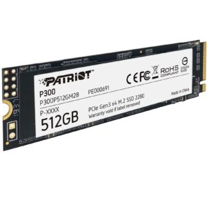 Patriot P300 (P300P512GM28) 512GB NVMe SSD, M.2 Interface, PCIe Gen3, 2280, Read 1700MB/s, Write 1100MB/s, 3 Year Warranty - Image 3