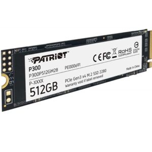 Patriot P300 (P300P512GM28) 512GB NVMe SSD, M.2 Interface, PCIe Gen3, 2280, Read 1700MB/s, Write 1100MB/s, 3 Year Warranty - Image 2