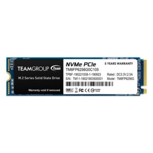 Team MP33 (TM8FP6256G0C101) 256GB NVMe M.2 Interface, PCIe Gen3, 2280, Read 1600MB/s, Write 1000MB/s, 3 Year Warranty - Image 2