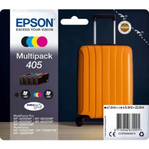 Epson 405 Multipack (Original) - Black, Cyan, Magenta, Yellow DURABrite Ultra Ink Cartridges for Workforce WF-7310, 7830, 7835, 7840, Pro WF-3820, 3825, 4820, 4825, 4830 - 4-Pack - Image 3