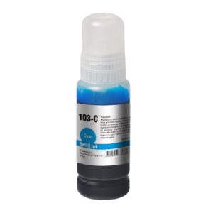 InkLab 103 Epson Compatible EcoTank Cyan ink bottle - Image 3