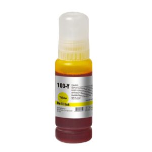 InkLab 103 Epson Compatible EcoTank Yellow ink bottle - Image 3