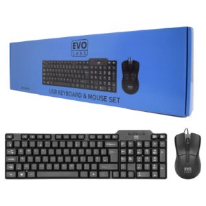 Evo Labs CM-500UK Wired Keyboard and Mouse Combo Set, USB Plug and Play, Full Size Qwerty UK Layout Keyboard with Optical Sensor Mouse, Ideal for Home or Office, Black - Image 3