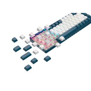 Royalaxe R68 Hot Swappable Mechanical Keyboard, 60% TKL Design, 67 Keys, 2.4GHz, Bluetooth 5.0 or Wired Connection, TTC Golden-Pink Switches, RGB, Windows and Mac Compatible, UK Layout - Image 3