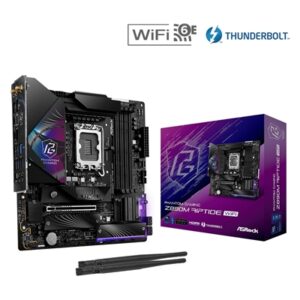 ASRock Z890M RIPTIDE WIFI PHANTOM GAMING Intel 1851 Socket Motherboard, Micro-ATX, 4x DDR5 Slots, 3x M.2 Sockets, 3x USB-C Port, Fitted I/O Shield, 2.5GbE LAN, Wi-Fi 6E, 1x DisplayPort / 1x HDMI / 2x USB-C (USB4) - Image 2