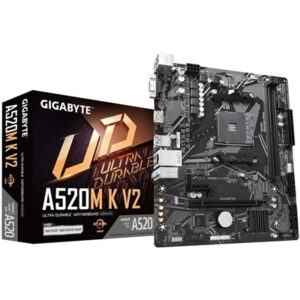 Gigabyte A520M K V2 Ultra Durable AMD AM4 Socket Motherboard, Micro-ATX, 2x DDR4 Slots, 1x M.2 Socket, GbE LAN, 1x D-Sub / 1x HDMI Port - Image 2