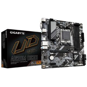 Gigabyte A620M DS3H Ultra Durable AMD AM5 Socket Motherboard, Micro-ATX, 4x DDR5 Slots, 1x M.2 Socket, 1x USB-C Port, GbE LAN, 1x D-Sub / 1x DisplayPort / 1x HDMI Port - Image 3