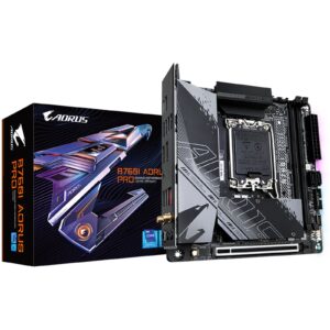 Gigabyte B760I AORUS PRO DDR5 Motherboard, Intel Socket 1700, 1x PCIe 4.0 x16, 2x PCIe 4.0 x4 M.2, USB Type-C with USB 3.2 Gen 2 Support, Q Flash Plus, Intel Wi-Fi 6E AX211, Bluetooth 5.3, DisplayPort/HDMI - Image 3