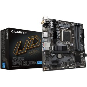 Gigabyte B760M DS3H AX DDR4 Ultra Durable Intel 1700 Socket Motherboard, Micro-ATX, 4x DDR4 Slots, 2x M.2 Sockets, 1x USB-C Port, 2.5GbE LAN, Wi-Fi 6E, 1x D-Sub / 1x DisplayPort / 1x HDMI Port - Image 3