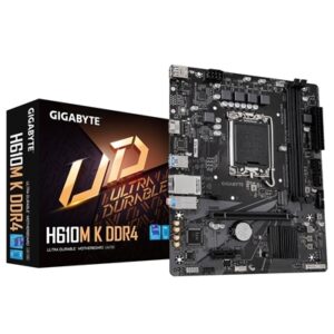 Gigabyte H610M K DDR4 Ultra Durable Intel 1700 Socket Motherboard, Micro-ATX, 2x DDR4 Slots, 1x M.2 Socket, GbE LAN, 1x HDMI Port - Image 2