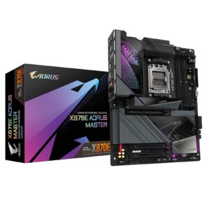 Gigabyte X870E AORUS MASTER AMD AM5 Socket Motherboard, ATX, 4x DDR5 Slots, 4x M.2 Sockets, 3x USB-C Port, Fitted I/O Shield, 5GbE LAN, Wi-Fi 7, 2x HDMI Port / 2x USB-C (USB4) - Image 3