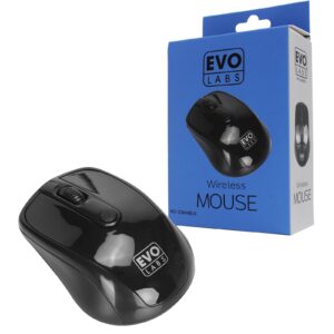 Evo Labs MO-234WBLK Wireless Mouse, 2.4GHz with USB Mini Receiver, 800 DPI Optical Tracking, Ambidextrous Design for PC / Mac / Laptop, Gloss Black - Image 3