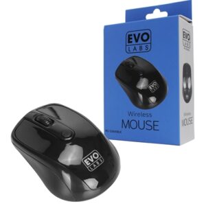 Evo Labs MO-234WBLK Wireless Mouse, 2.4GHz with USB Mini Receiver, 800 DPI Optical Tracking, Ambidextrous Design for PC / Mac / Laptop, Gloss Black - Image 2