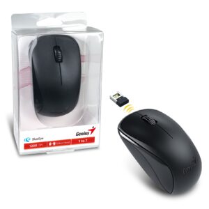 Genius NX-7000 Wireless Mouse, 2.4 GHz with USB Pico Receiver, Adjustable DPI levels up to 1200 DPI, 3 Button with Scroll Wheel, Ambidextrous Design, Black - Image 3