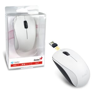 Genius NX-7000 Wireless Mouse, 2.4 GHz with USB Pico Receiver, Adjustable DPI levels up to 1200 DPI, 3 Button with Scroll Wheel, Ambidextrous Design, White - Image 3